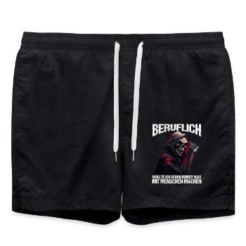 Beruflich schon immer was mit Menschen machen - Badeshorts - Schwarz - Vorne - AI Model Male 185 light (185cm)