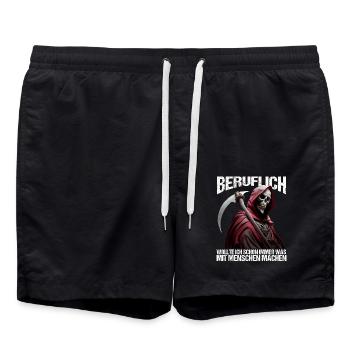 Beruflich schon immer was mit Menschen machen - Badeshorts - Schwarz - Vorne - AI Model Male 185 light (185cm)