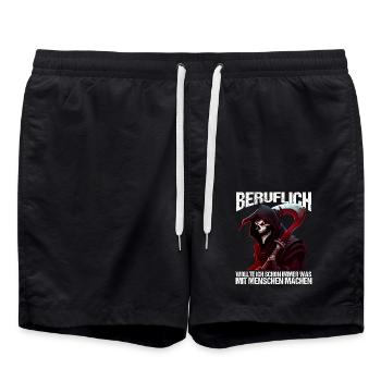 Beruflich schon immer was mit Menschen machen - Badeshorts - Schwarz - Vorne - AI Model Male 185 light (185cm)