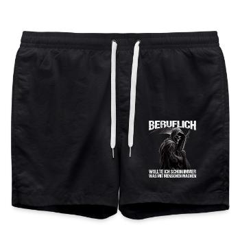Beruflich schon immer was mit Menschen machen - Badeshorts - Schwarz - Vorne - AI Model Male 185 light (185cm)