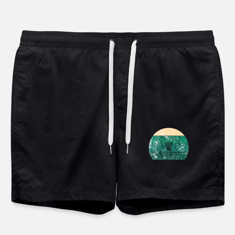 Disc Golf Basket Retro - Swim Trunks - black