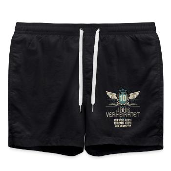 10 Jahr verheiratet weiß alles 10.Hochzeitstag - Badeshorts - Schwarz - Vorne - AI Model Male 185 light (185cm)