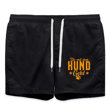 The one who walks with the dog Dogs Mom - Swim Trunks - black - Front - AI Model Male 185 light (185cm)
