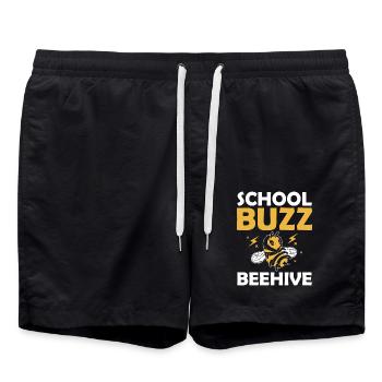 Schule Buzz Beehive Bumble Bee 100 Tage Schulhumor - Badeshorts - Schwarz - Vorne - AI Model Male 185 light (185cm)