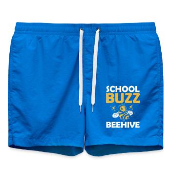 School Buzz Beehive Bumble Bee 100 Days School Humor - Swim Trunks - cobalt blue - Front