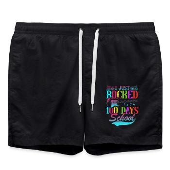 I Just Rocked 100 Days School Guitarist Guitar - Swim Trunks - black - Front - AI Model Male 185 light (185cm)