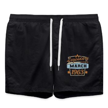 Mars 1963 Rétro Anniversaire Dictons - Short de bain - noir - Devant - AI Model Male 185 light (185cm)