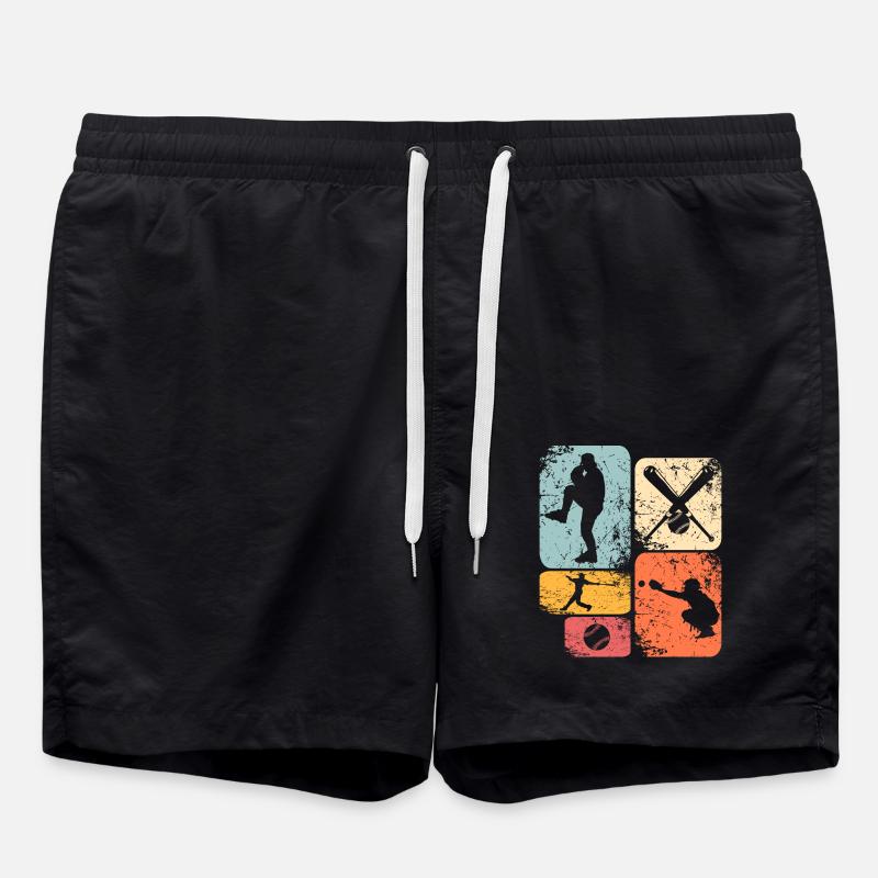 Baseball - Badeshorts - Schwarz