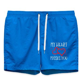 Mon cœur te manque cher thé de couple - Short de bain - cobalt blue - Devant
