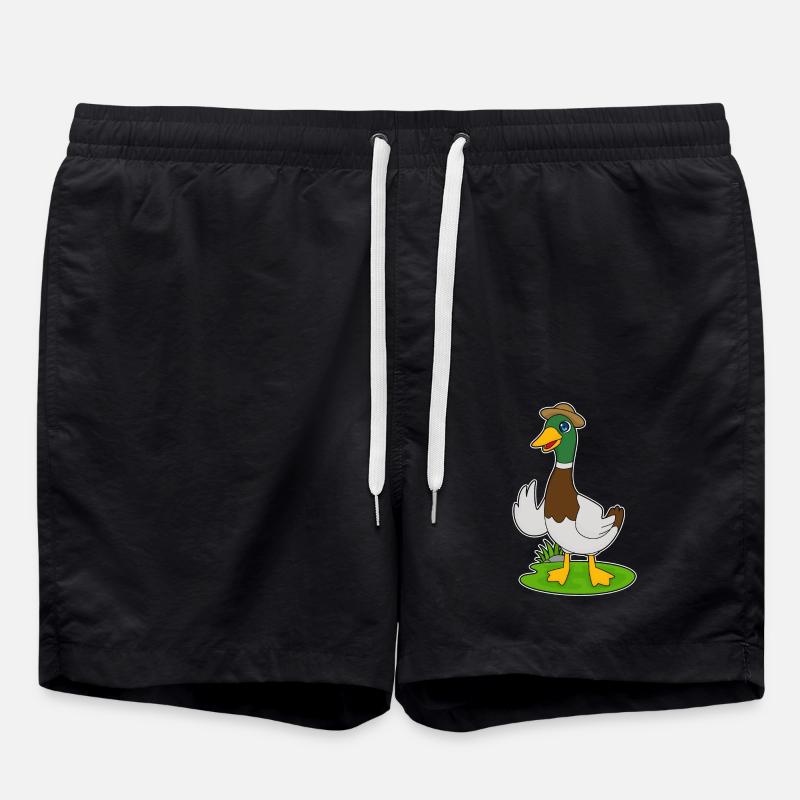 Duck Hat - Swim Trunks - black