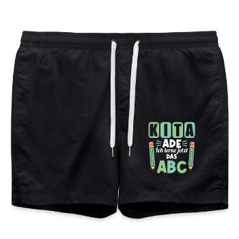 Kitaabgänger KitaAbsolvent Kinder Kindergarten - Badeshorts - Schwarz - Vorne - AI Model Male 185 light (185cm)
