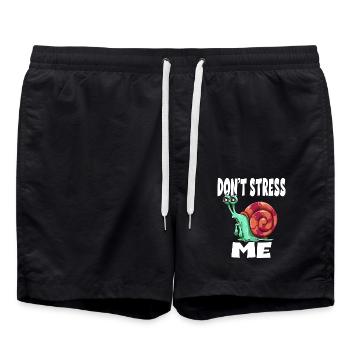 Don't Stress Me Snail für einen Kollegen Beamte - Badeshorts - Schwarz - Vorne - AI Model Male 185 light (185cm)