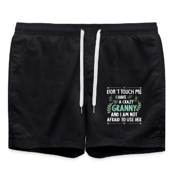 Ich Habe Eine Verrückte Enkel-Enkelin-Oma - Badeshorts - Schwarz - Vorne - AI Model Male 185 light (185cm)