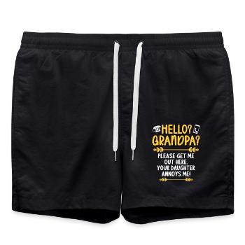 Salut grand-père, s’il te plaît, sortez-moi d’ici - Short de bain - noir - Devant - AI Model Male 185 light (185cm)