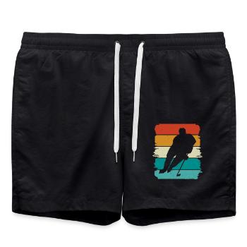 Eishockey Ice Hockey - Badeshorts - Schwarz - Vorne - AI Model Male 185 light (185cm)
