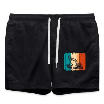 Excavatrice - Short de bain - noir - Devant - AI Model Male 185 light (185cm)
