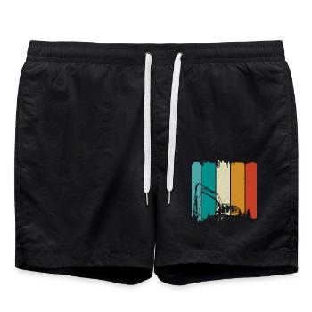 Excavator - Swim Trunks - black - Front - AI Model Male 185 light (185cm)
