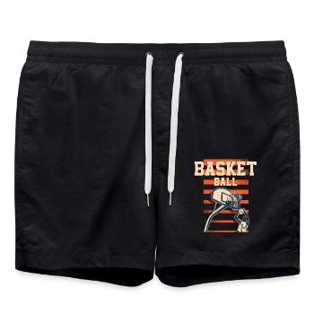 Basketball Basketballer - Badeshorts - Schwarz - Vorne - AI Model Male 185 light (185cm)