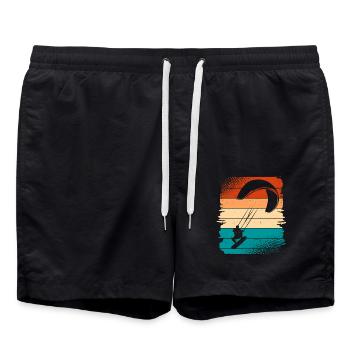 Kitesurfer Kiteboard Kitesurfen Kitesurf - Badeshorts - Schwarz - Vorne - AI Model Male 185 light (185cm)