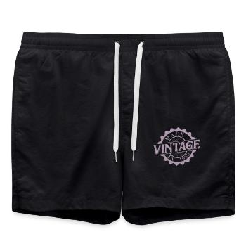 Millésime 1983 Anniversaire Dictons - Short de bain - noir - Devant - AI Model Male 185 light (185cm)