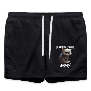 Bevor du fragst Nein - Badeshorts - Schwarz - Vorne - AI Model Male 185 light (185cm)