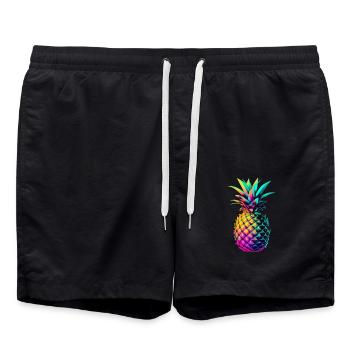 EDM Music Rave Festival Ananas Techno - Short de bain - noir - Devant - AI Model Male 185 light (185cm)