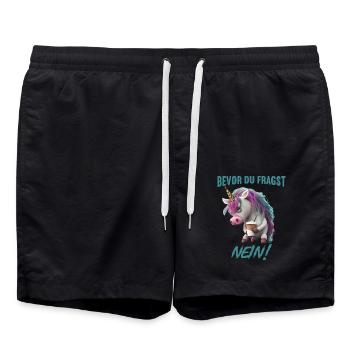 Bevor du fragst Nein - Badeshorts - Schwarz - Vorne - AI Model Male 185 light (185cm)