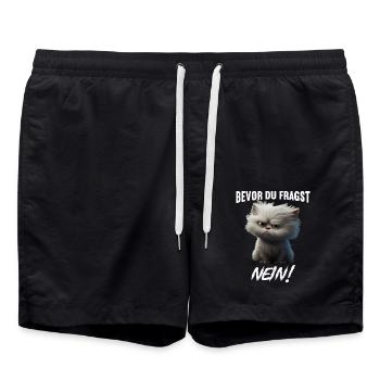 Bevor du fragst Nein - Badeshorts - Schwarz - Vorne - AI Model Male 185 light (185cm)