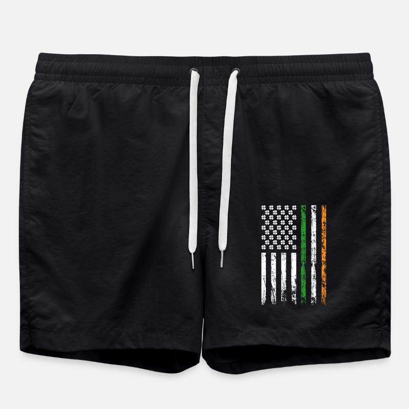 Drapeau américain Patriotique Saint-Patrick - Short de bain - noir