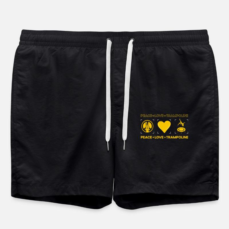 Peace Love Trampolin - Badeshorts - Schwarz