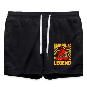 Trampolin-Legende - Badeshorts - Schwarz - Vorne - AI Model Male 185 light (185cm)