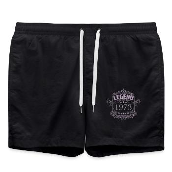 Année de naissance 1973 Dictons Vintage Ornements - Short de bain - noir - Devant - AI Model Male 185 light (185cm)