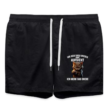Ihr seid doch wieder ohne Aufsicht ich merk das - Badeshorts - Schwarz - Vorne - AI Model Male 185 light (185cm)