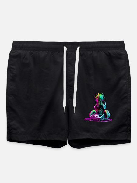 EDM Musik Rave Festival Ananas Techno - Badeshorts - Schwarz