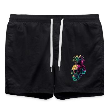 EDM Music Rave Festival Ananas Techno - Short de bain - noir - Devant - AI Model Male 185 light (185cm)