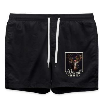 Dirndl Ersatz Dirndl Trachten Kostüm Dirndl Ersatz - Badeshorts - Schwarz - Vorne - AI Model Male 185 light (185cm)