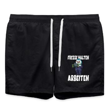 Arbeiten Hai Chef Kapitalismus - Badeshorts - Schwarz - Vorne - AI Model Male 185 light (185cm)