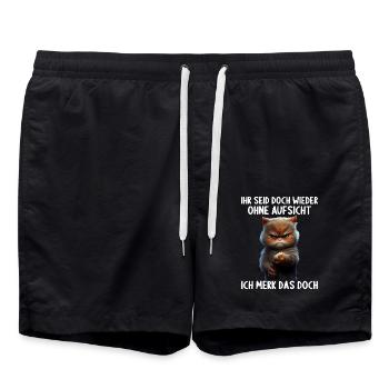 Ihr seid doch wieder ohne Aufsicht ich merk das - Badeshorts - Schwarz - Vorne - AI Model Male 185 light (185cm)