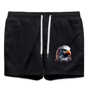 Cool polygon design with a bald eagle - Swim Trunks - black - Front - AI Model Male 185 light (185cm)