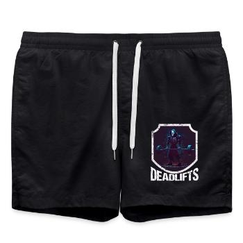 Deadlifts Gym Fitness Fun Workout - Swim Trunks - black - Front - AI Model Male 185 light (185cm)