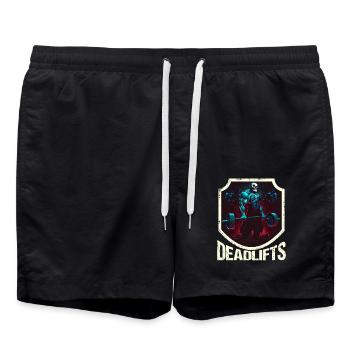 Deadlifts Gym Fitness Fun Workout - Swim Trunks - black - Front - AI Model Male 185 light (185cm)