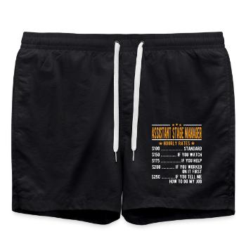 Assistant régisseur Salaire horaire - Short de bain - noir - Devant - AI Model Male 185 light (185cm)