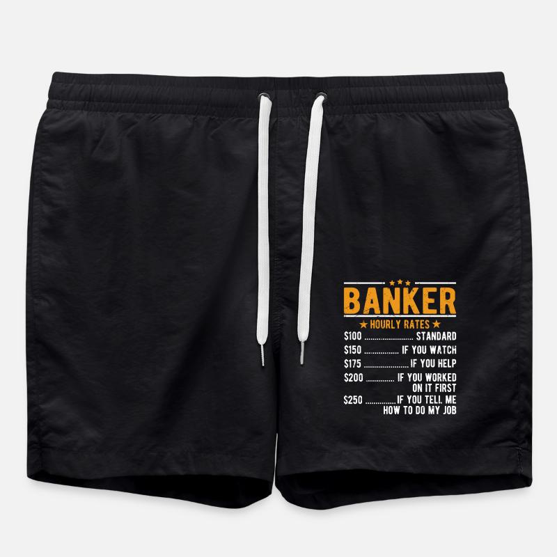 Salaire horaire du banquier - Short de bain - noir