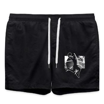 Basketball Basketballer - Badeshorts - Schwarz - Vorne - AI Model Male 185 light (185cm)