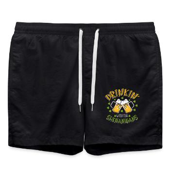 Drinking parties and Shenanigans St. Patrick's Day - Swim Trunks - black - Front - AI Model Male 185 light (185cm)