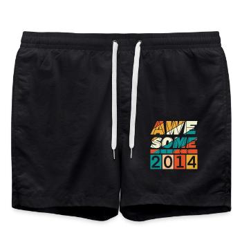 2014 Geboren Geburtstag Geburtsjahr Vintage - Badeshorts - Schwarz - Vorne - AI Model Male 185 light (185cm)