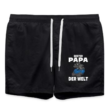 Bester Papa der Welt Vatertag Vater Hund für - Badeshorts - Schwarz - Vorne - AI Model Male 185 light (185cm)