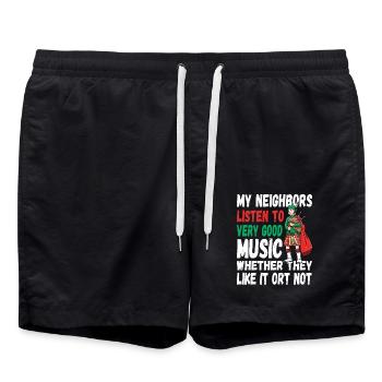 Dudelsack Instrument Schottland Kultur Geschenk - Badeshorts - Schwarz - Vorne - AI Model Male 185 light (185cm)