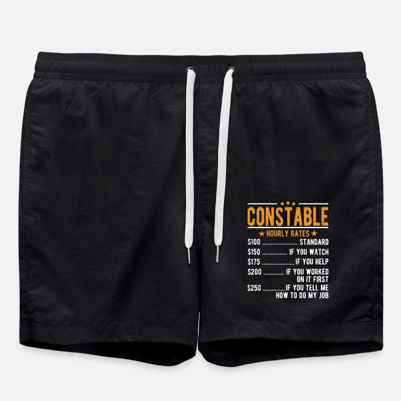 Policeman hourly wage - Swim Trunks - black