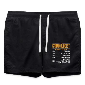 Criminologue Salaire horaire - Short de bain - noir - Devant - AI Model Male 185 light (185cm)